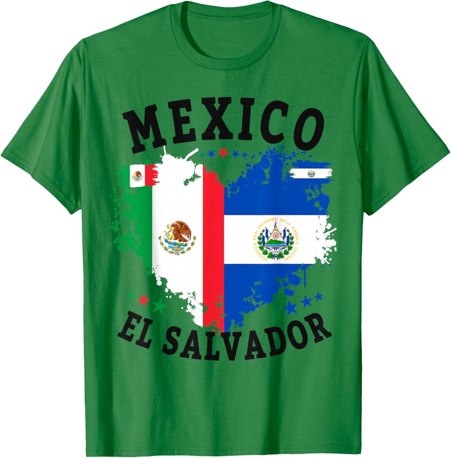 Mexico & Salvador Flag Costume Idea Salvadoreño T-Shirt - T-Shirt | Irish Green