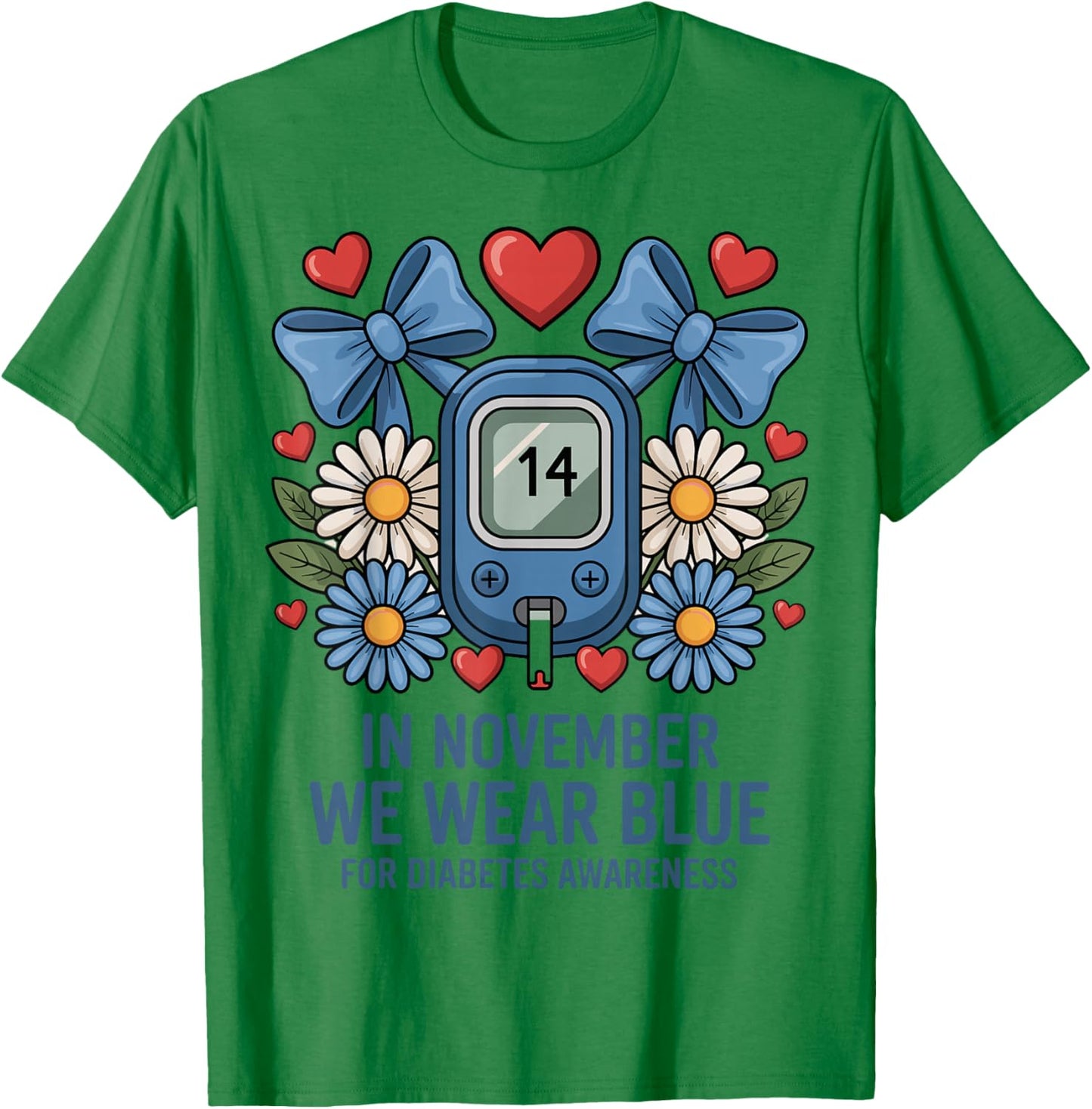 in November We Wear Blue Diabetes Awareness Women T-Shirt - T-Shirt | Irish Green