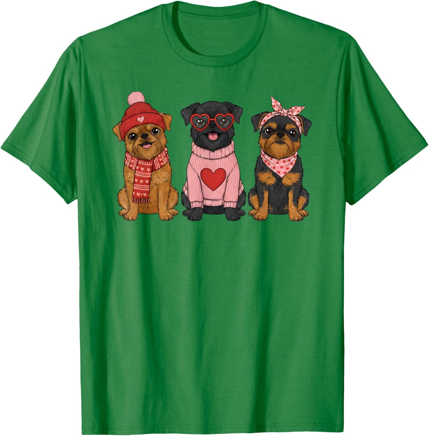 Cute Brussels Griffon Valentine Dog T-Shirt - T-Shirt | Irish Green