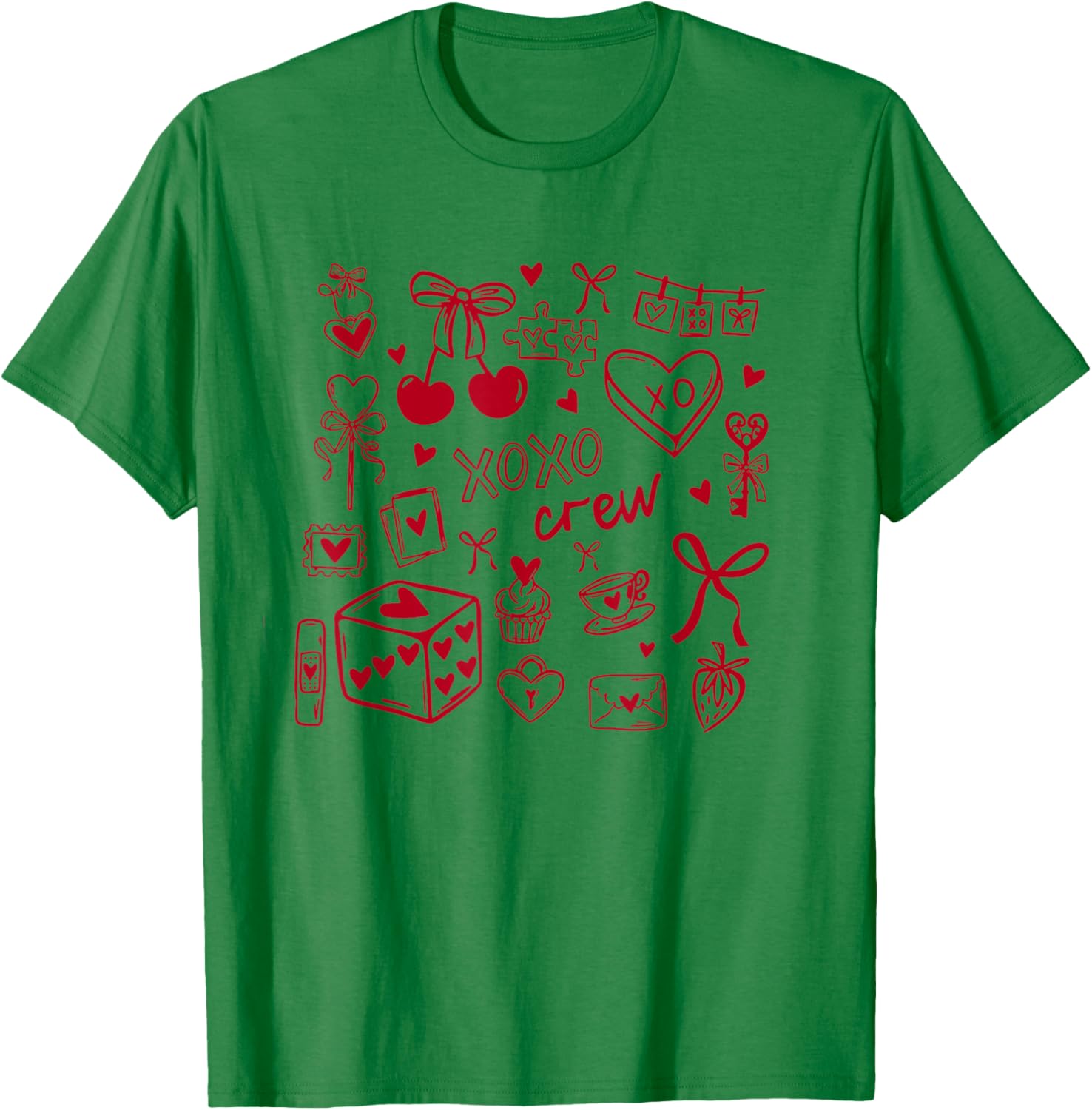 Women XOXO Crew Valentine's Day Galentine's Day Matching T-Shirt - T-Shirt | Irish Green