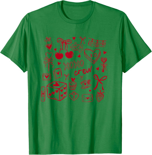 Women XOXO Crew Valentine's Day Galentine's Day Matching T-Shirt - T-Shirt | Irish Green