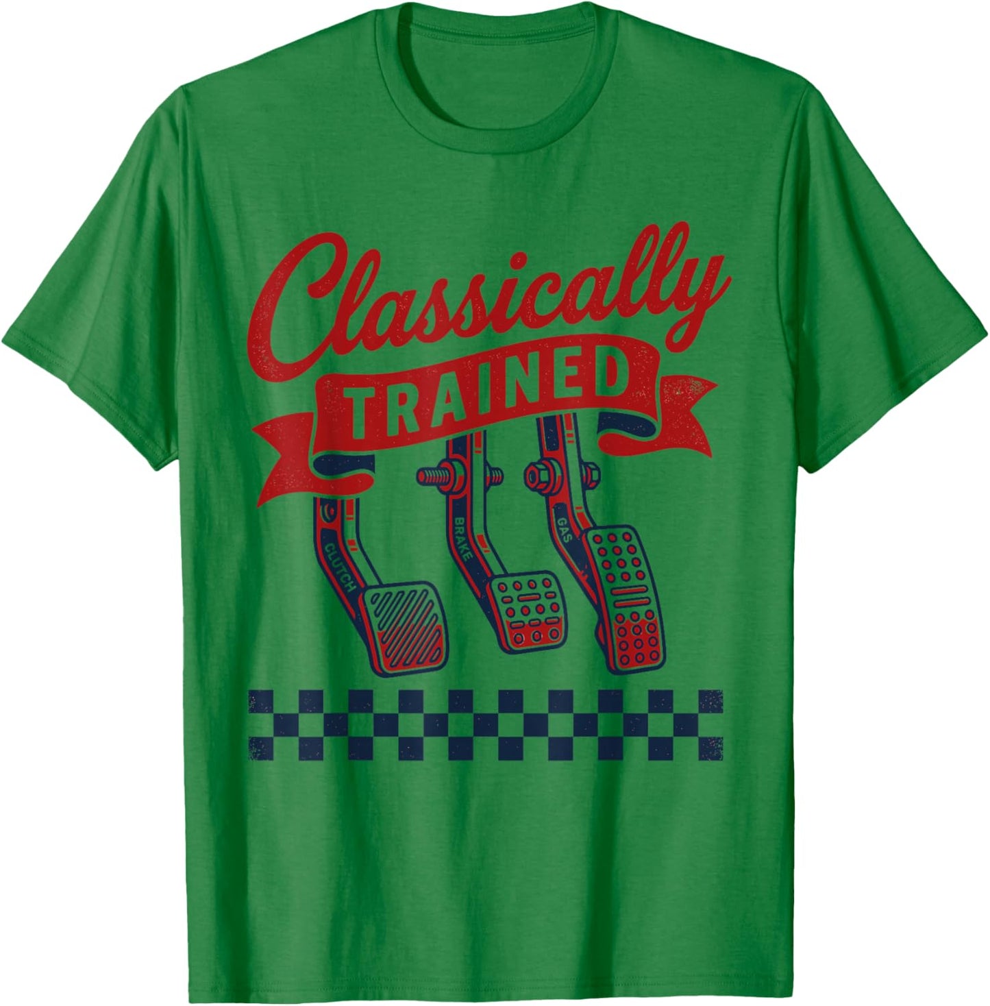 Classically Trained Garage Classic Car Train Driving T-Shirt - T-Shirt | Irish Green