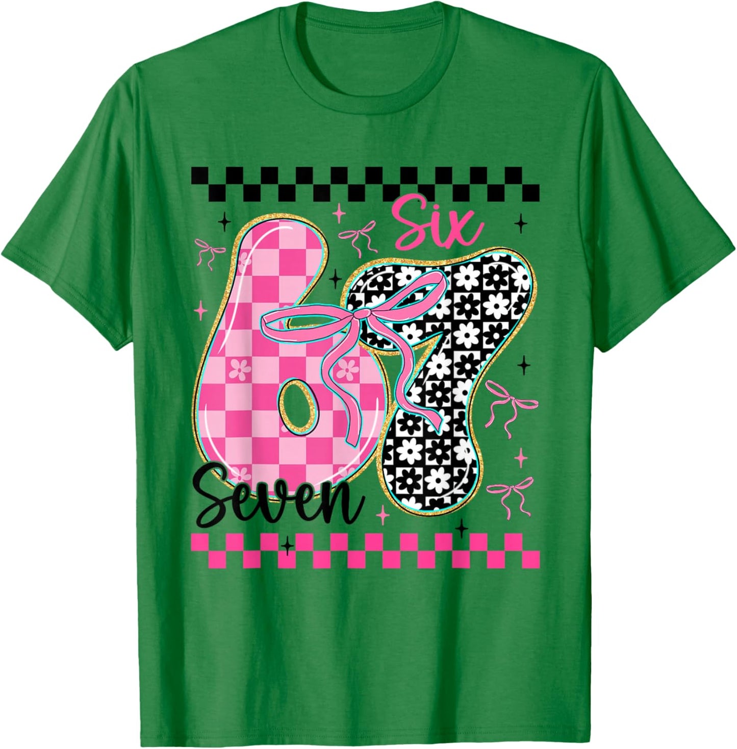 67 Funny Meme Filled with Hearts Six Seven Valentine’s Day T-Shirt - T-Shirt | Irish Green