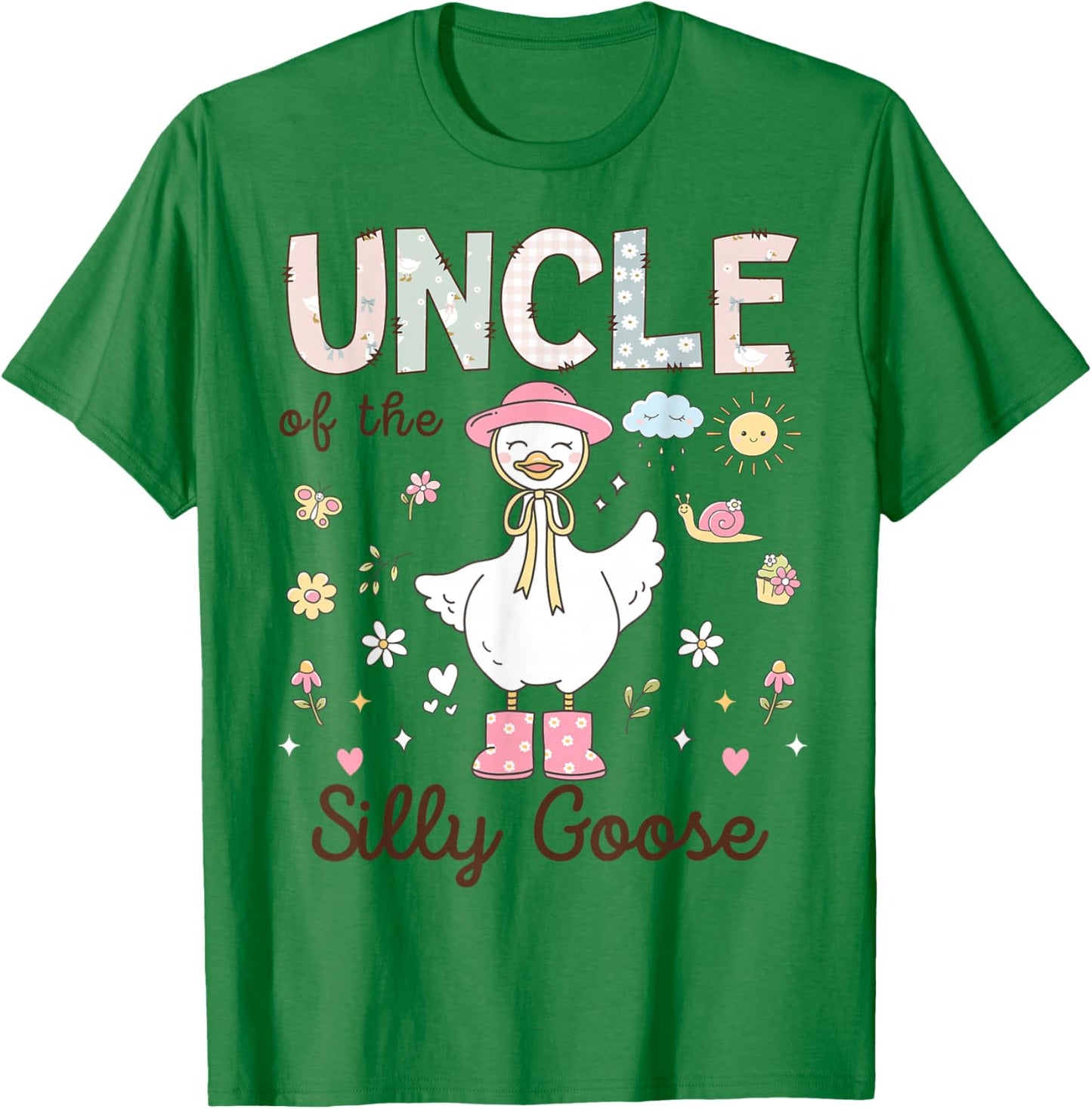 Uncle of The Silly Goose First Birthday Girl Family T-Shirt - T-Shirt | Irish Green