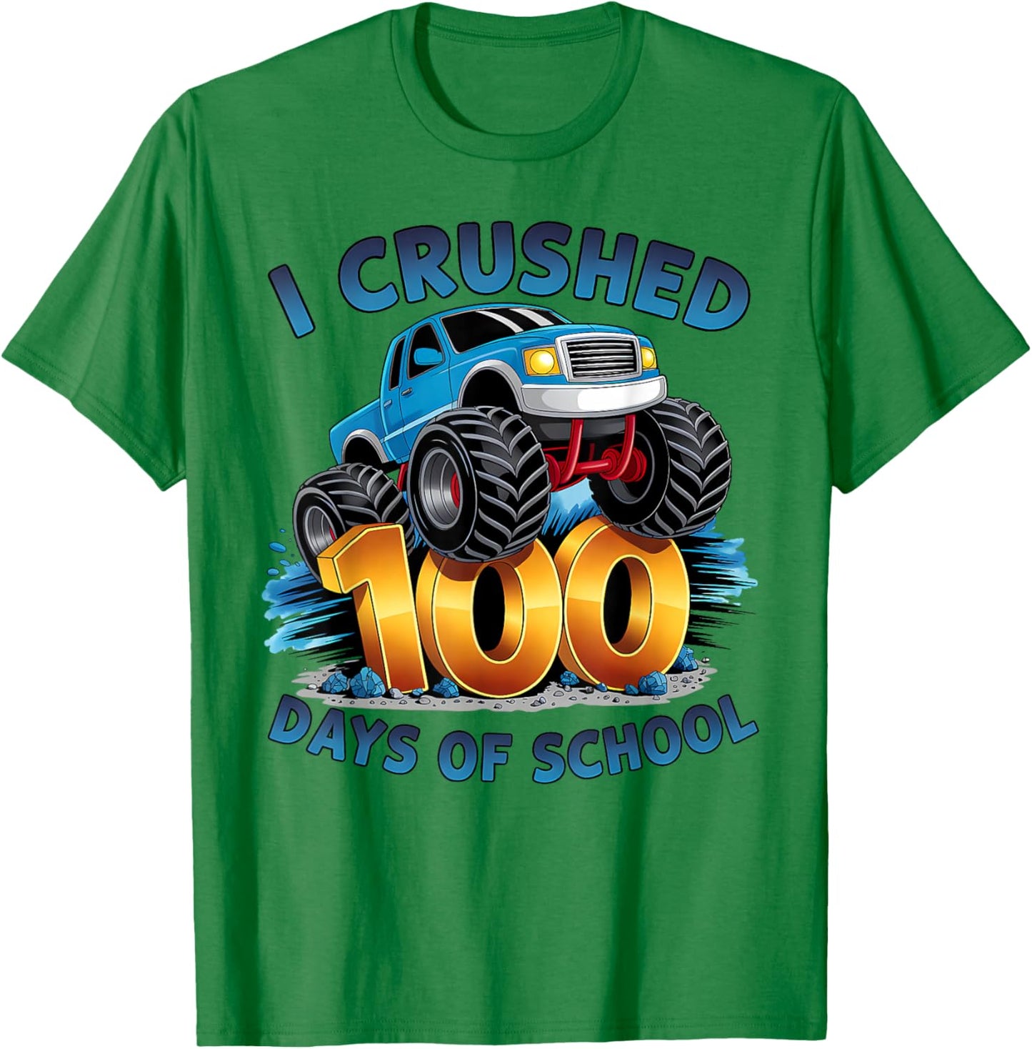 I Crushed 100 Days of School Boys Kids 100th Day of School T-Shirt - T-Shirt | Irish Green