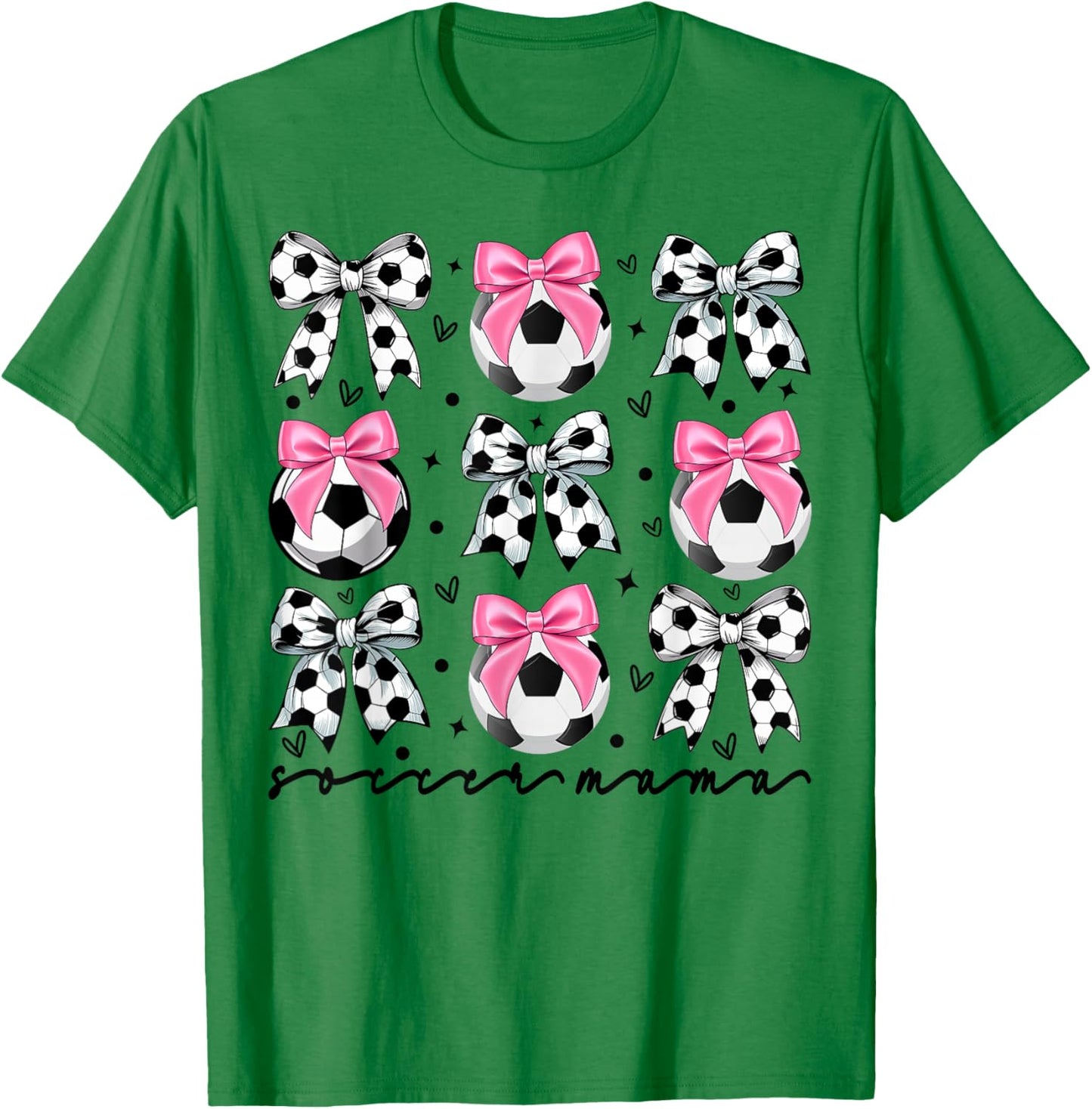 Coquette Soccer Bow Cute mom Soccer Mama T-Shirt - T-Shirt | Irish Green