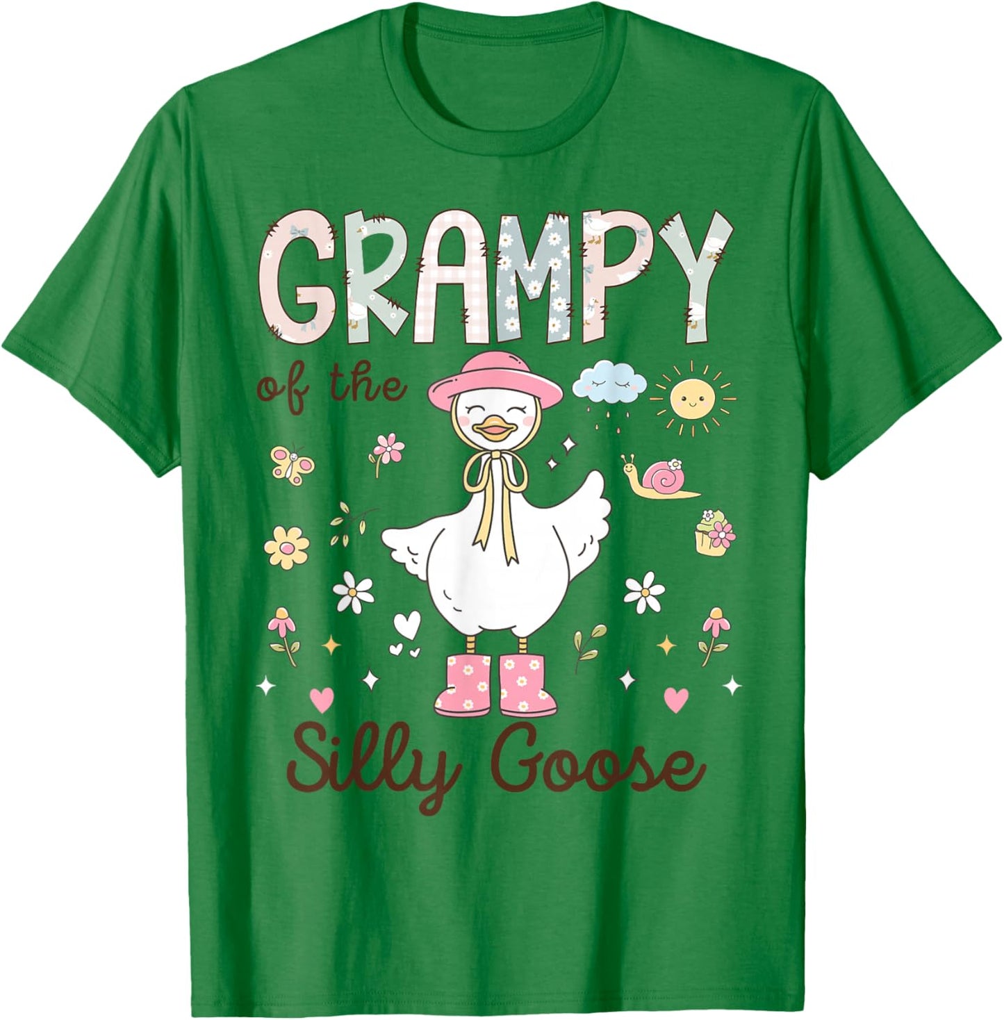 Grampy of The Silly Goose First Birthday Girl Family T-Shirt - T-Shirt | Irish Green
