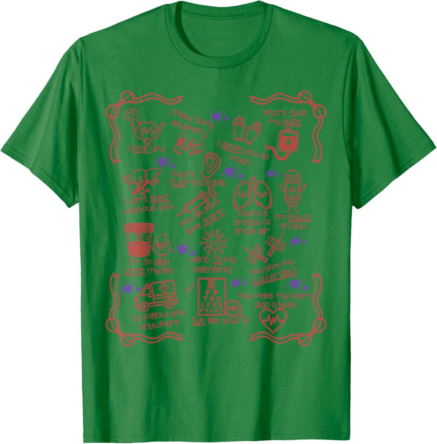 Funny Valentines Nurse Pediatric Nurse Valentine Nursing T-Shirt - T-Shirt | Irish Green