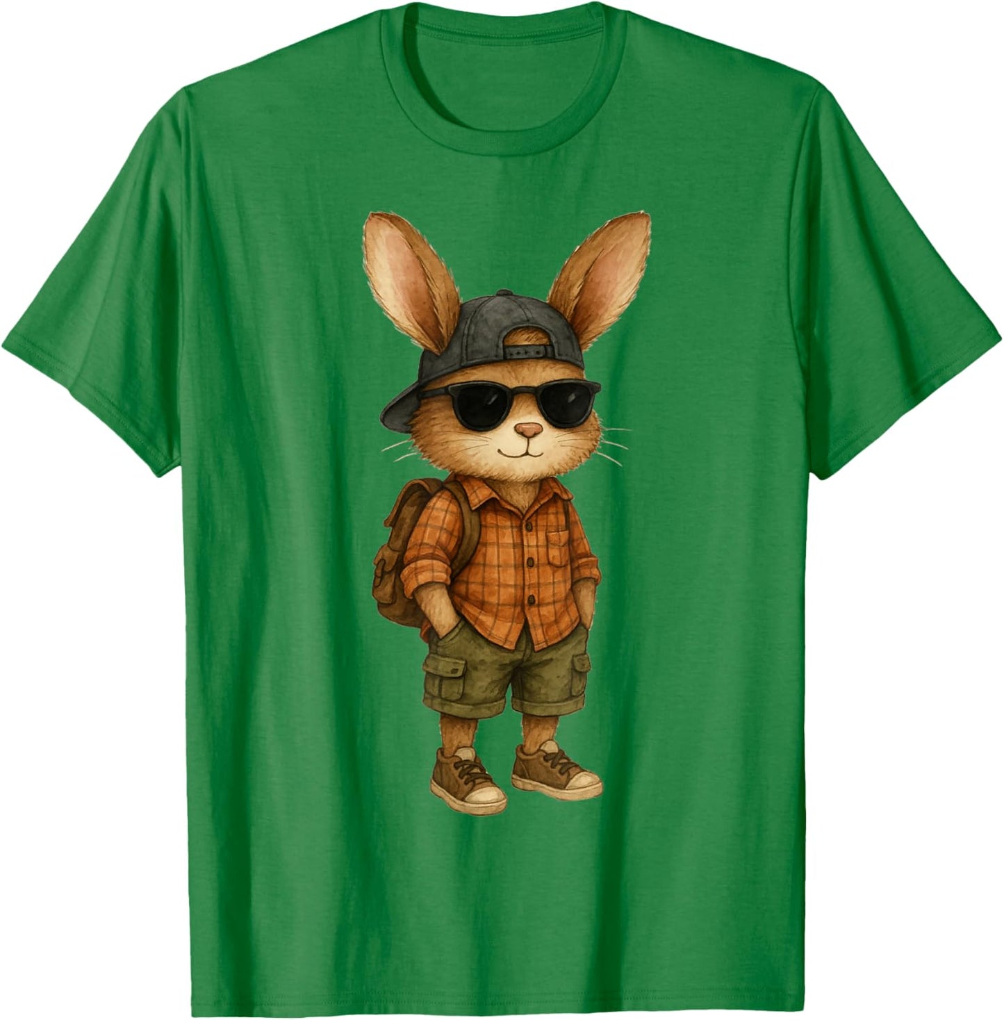 Easter Bunny Boys Sunglasses Cute Rabbit School Party Kids T-Shirt - T-Shirt | Irish Green