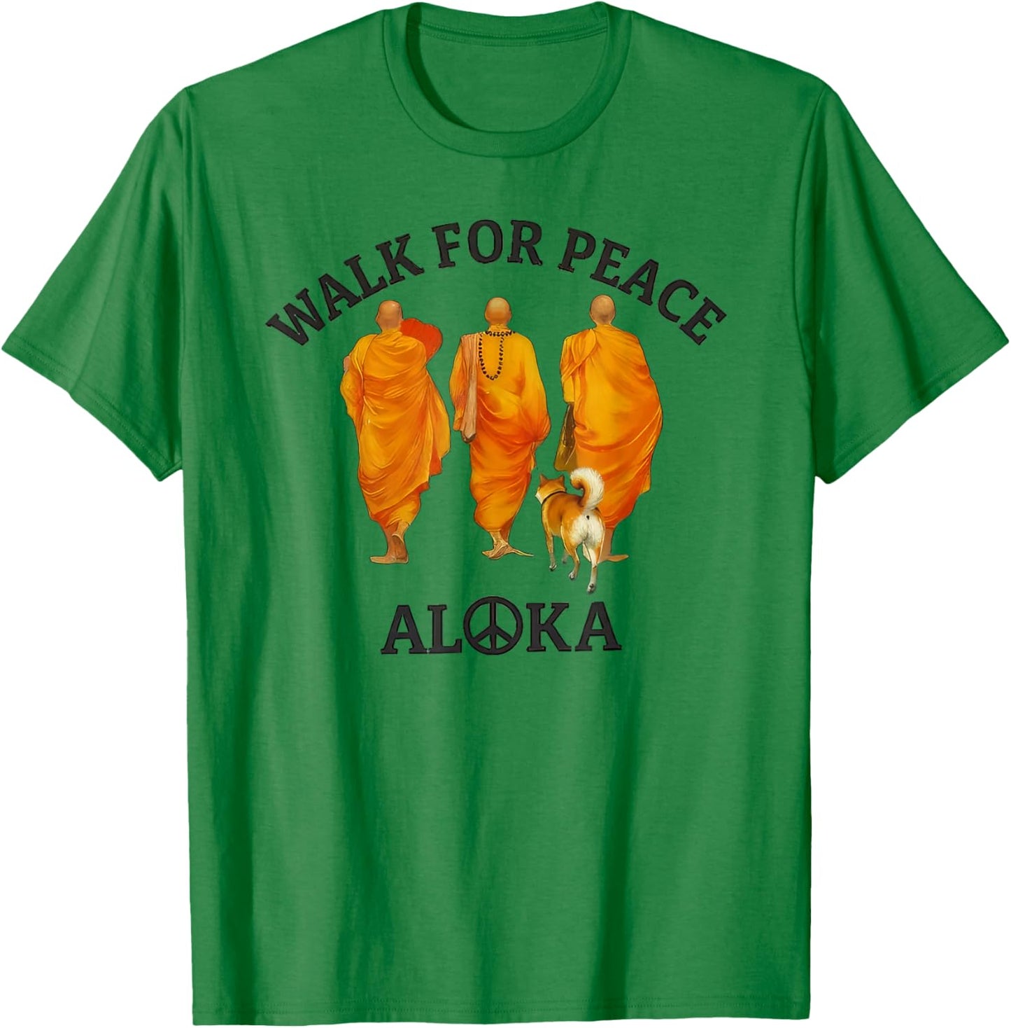 Walk for Peace Buddhist Monks Inspirational Journey T-Shirt - T-Shirt | Irish Green