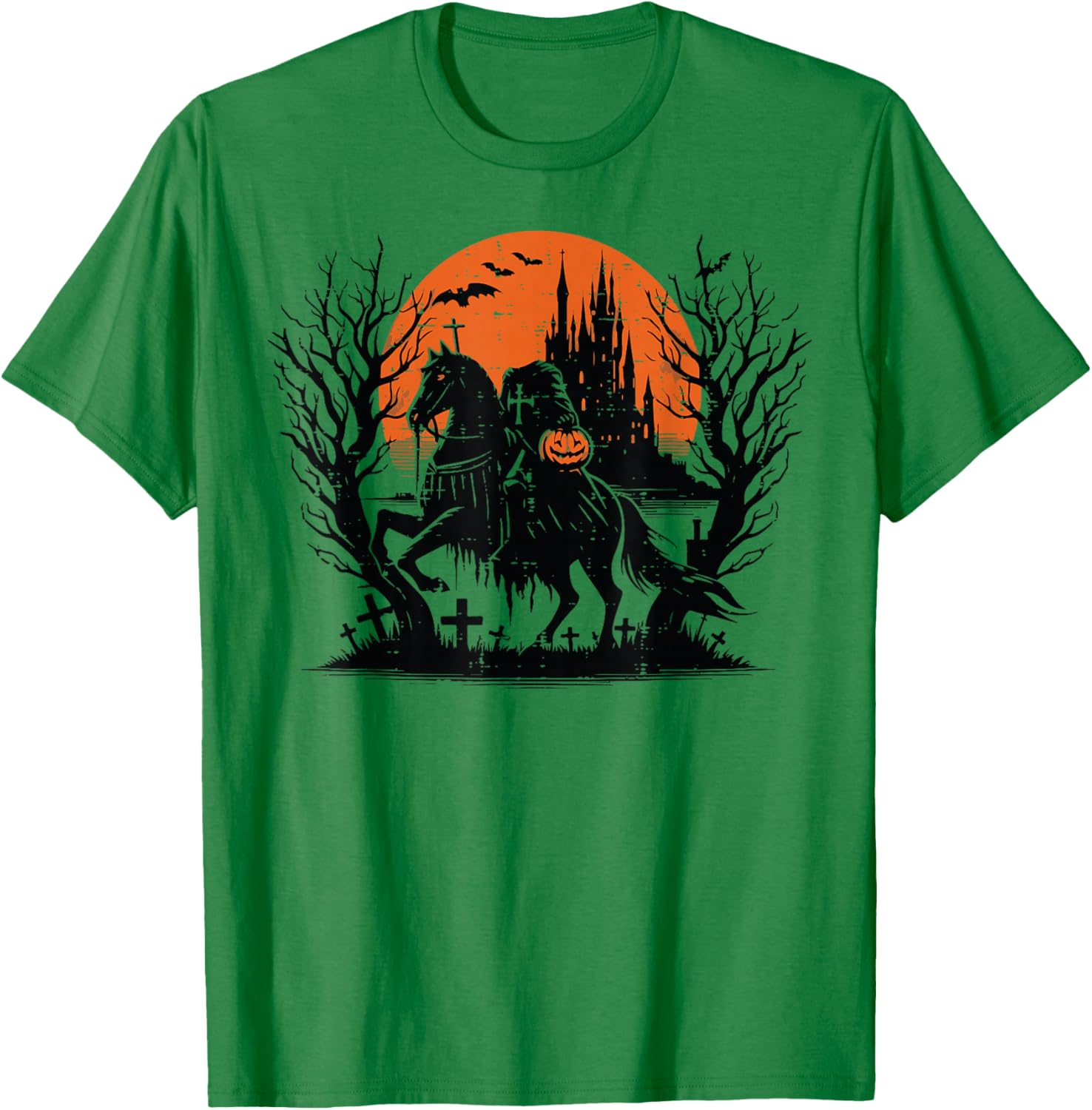 Halloween Headless Horseman Pumpkin Costume Men Women Kids T-Shirt - T-Shirt | Irish Green
