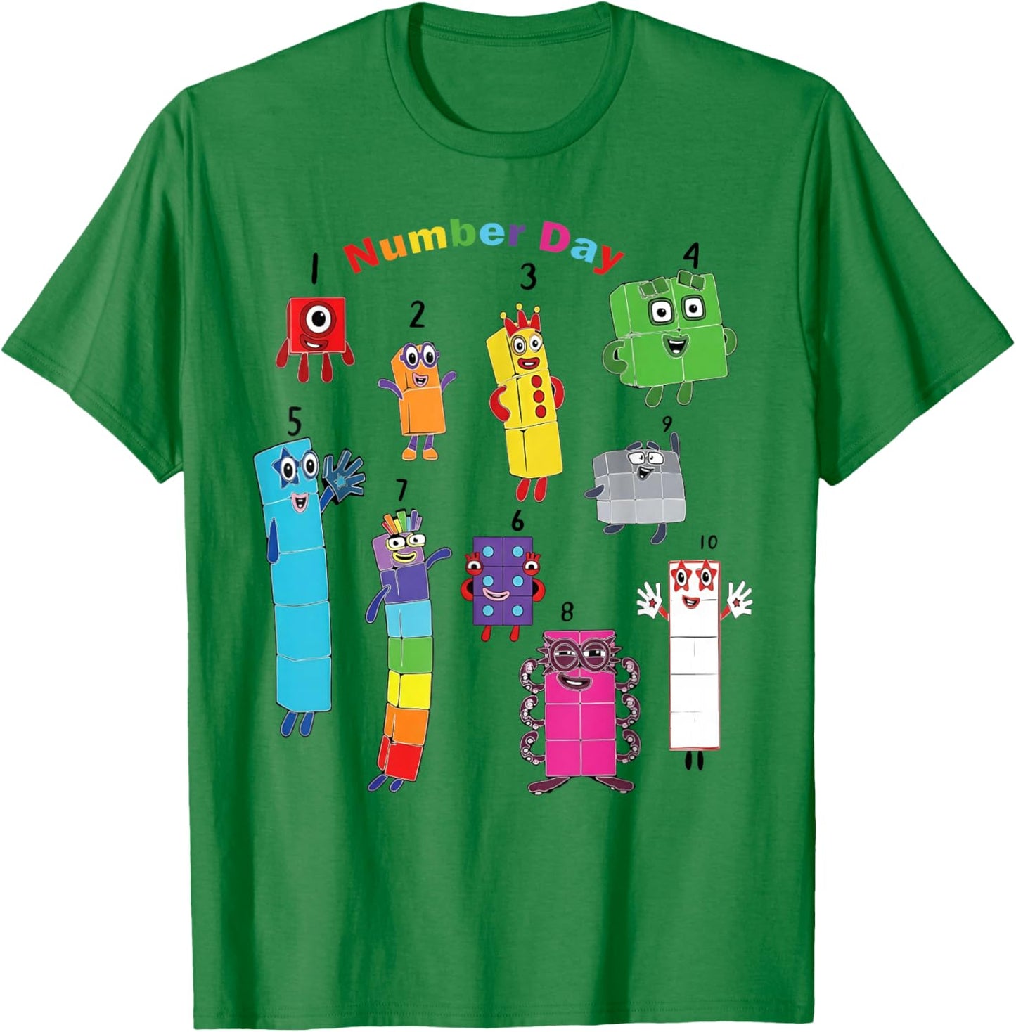 Numberblock Number Day Funny Happy Numbers T-Shirt - T-Shirt | Irish Green