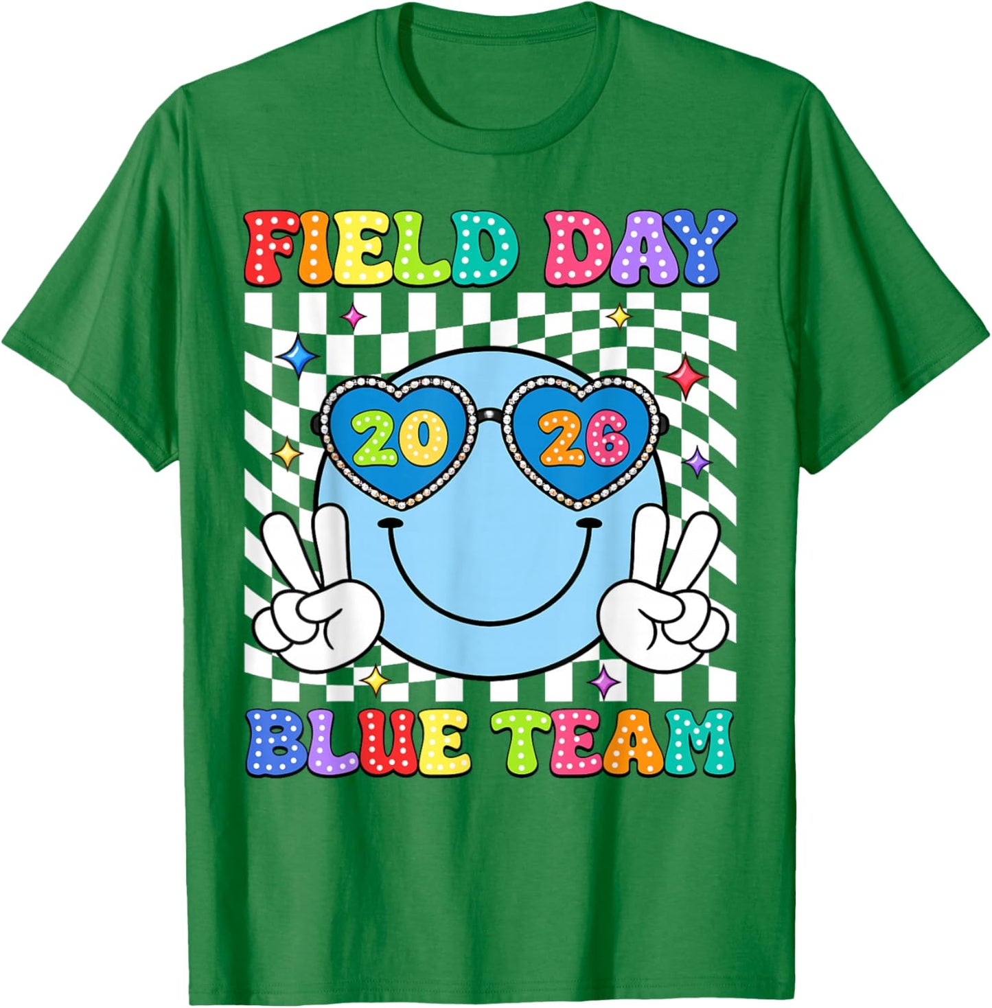 Field Day Blue Team Funny for Teacher Kids Games Day T-Shirt - T-Shirt | Irish Green