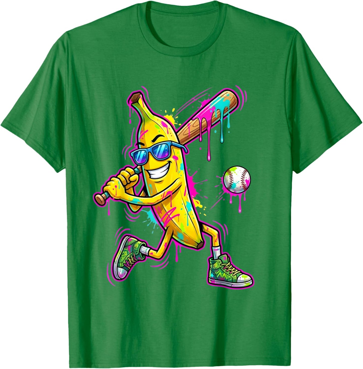 Funny Banana Men Women Kids Youth Drip Ice Cream T-Shirt - T-Shirt | Irish Green