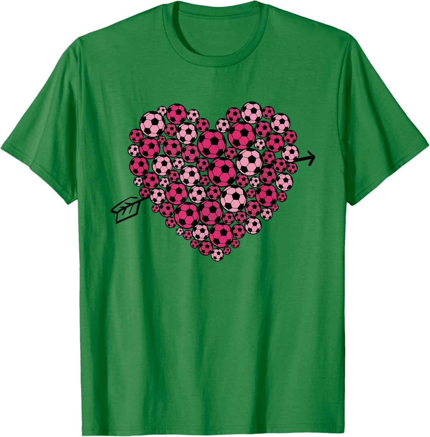 Valentine's Day Soccer Heart Sports Lover Women Girls Kids T-Shirt - T-Shirt | Irish Green