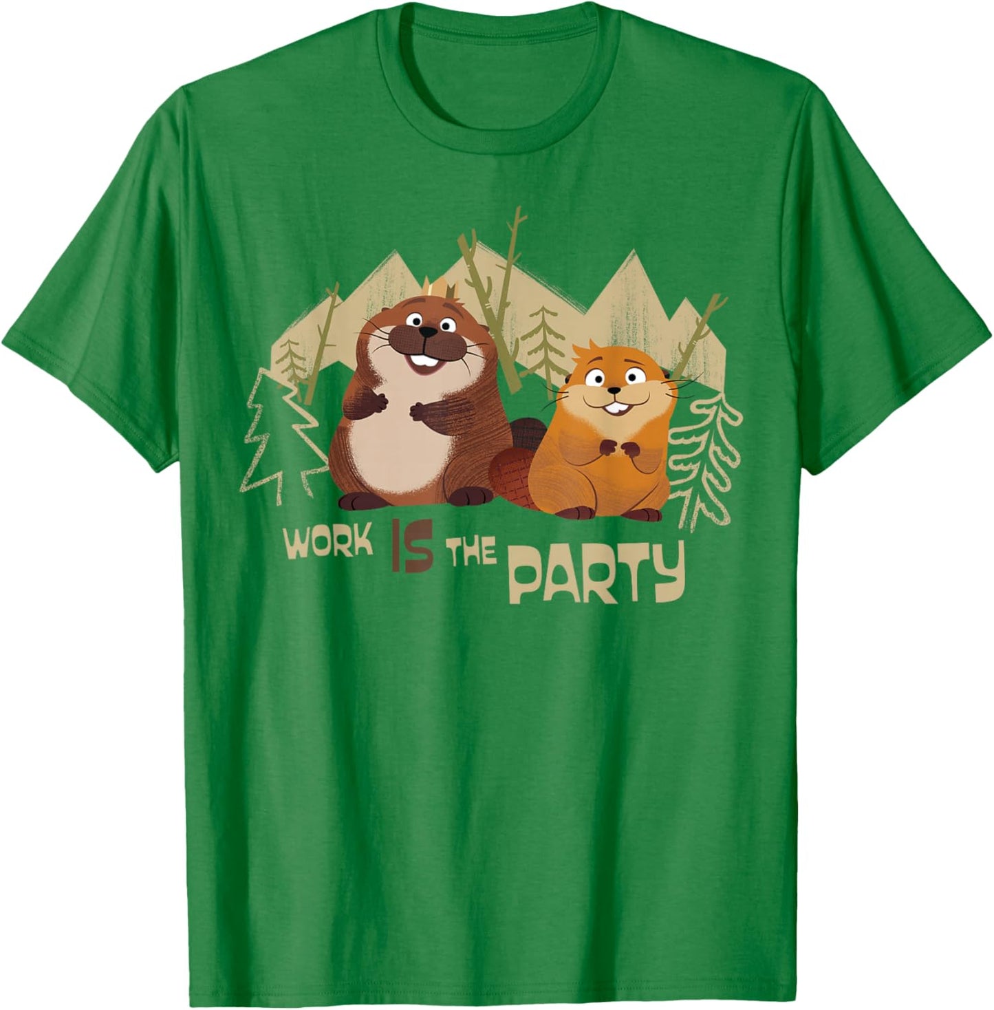 Disney Pixar Hoppers Work is The Party Retro Outdoors T-Shirt - T-Shirt | Irish Green