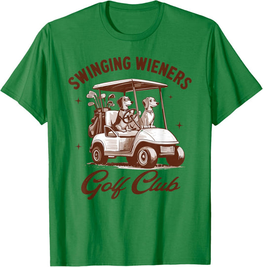 Swinging Wieners Funny Dachshund Golf Humor T-Shirt - T-Shirt | Irish Green