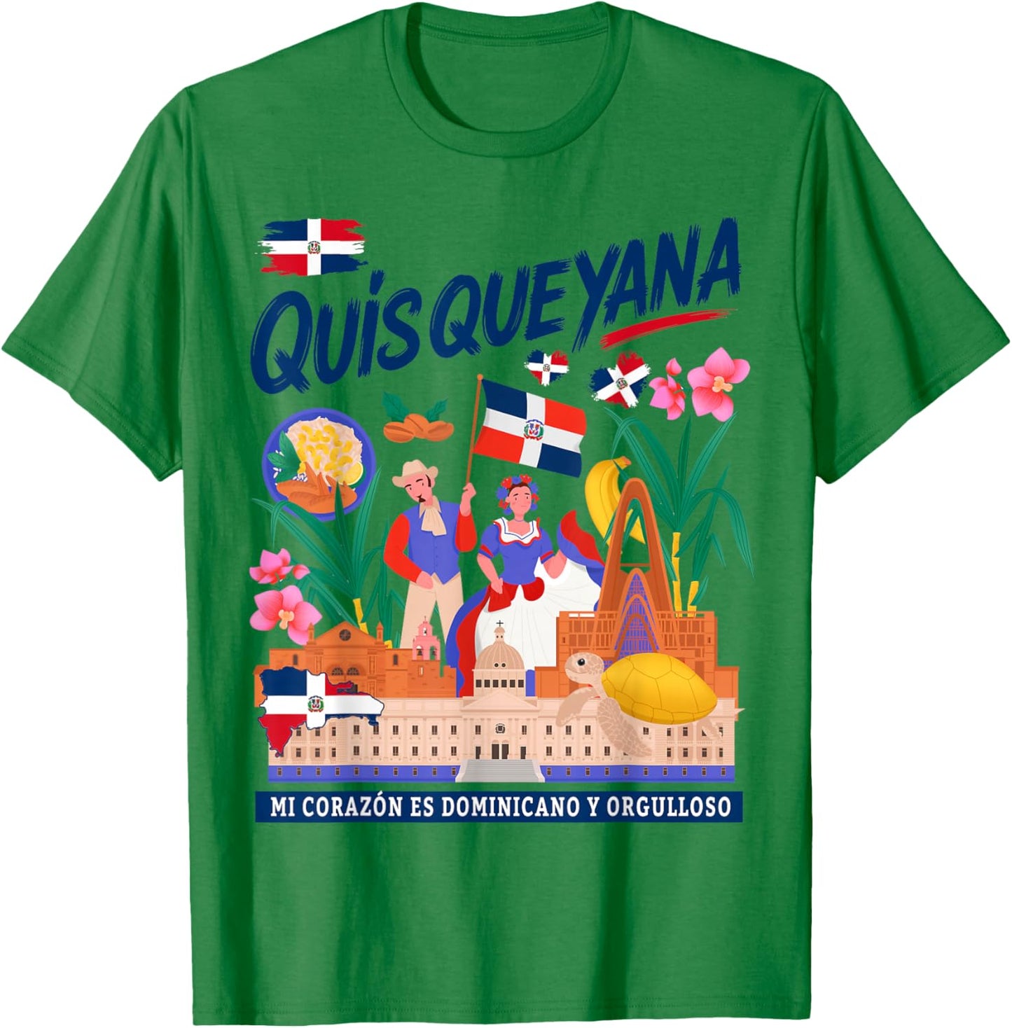Dominican Flag Idea Women República Dominicana Quisqueyana T-Shirt - T-Shirt | Irish Green