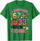 I Survived 67 33 Days of School Funny 100th Day of School T-Shirt - T-Shirt | Irish Green