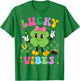 Lucky Vibes Shamrock Irish St Patricks Women Kid Toddler Gir T-Shirt - T-Shirt | Irish Green