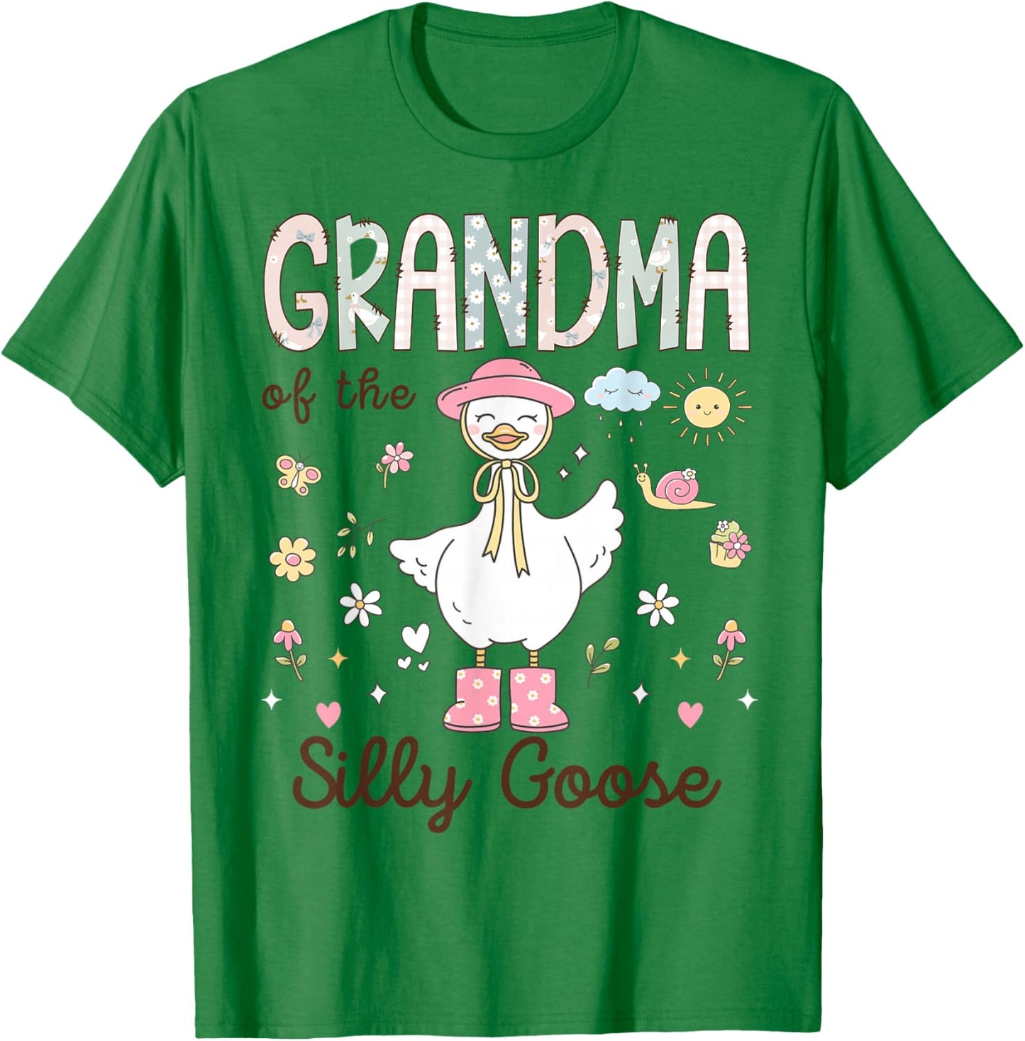 Grandma of The Silly Goose First Birthday Girl Family T-Shirt - T-Shirt | Irish Green