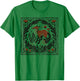 Forestcore Fox Linocut Print - Folklore and Nature Magic T-Shirt - T-Shirt | Irish Green