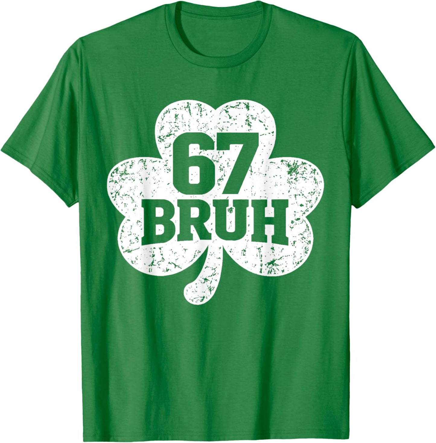 67 Bruh St Patricks Day Shirts for Kids Boys Six Seven Funny T-Shirt - T-Shirt | Irish Green