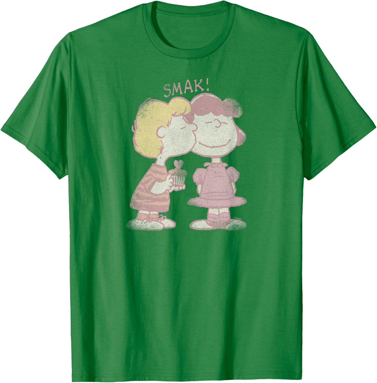 Schroeder & Lucy Valentine's Day Kiss T-Shirt - T-Shirt | Irish Green