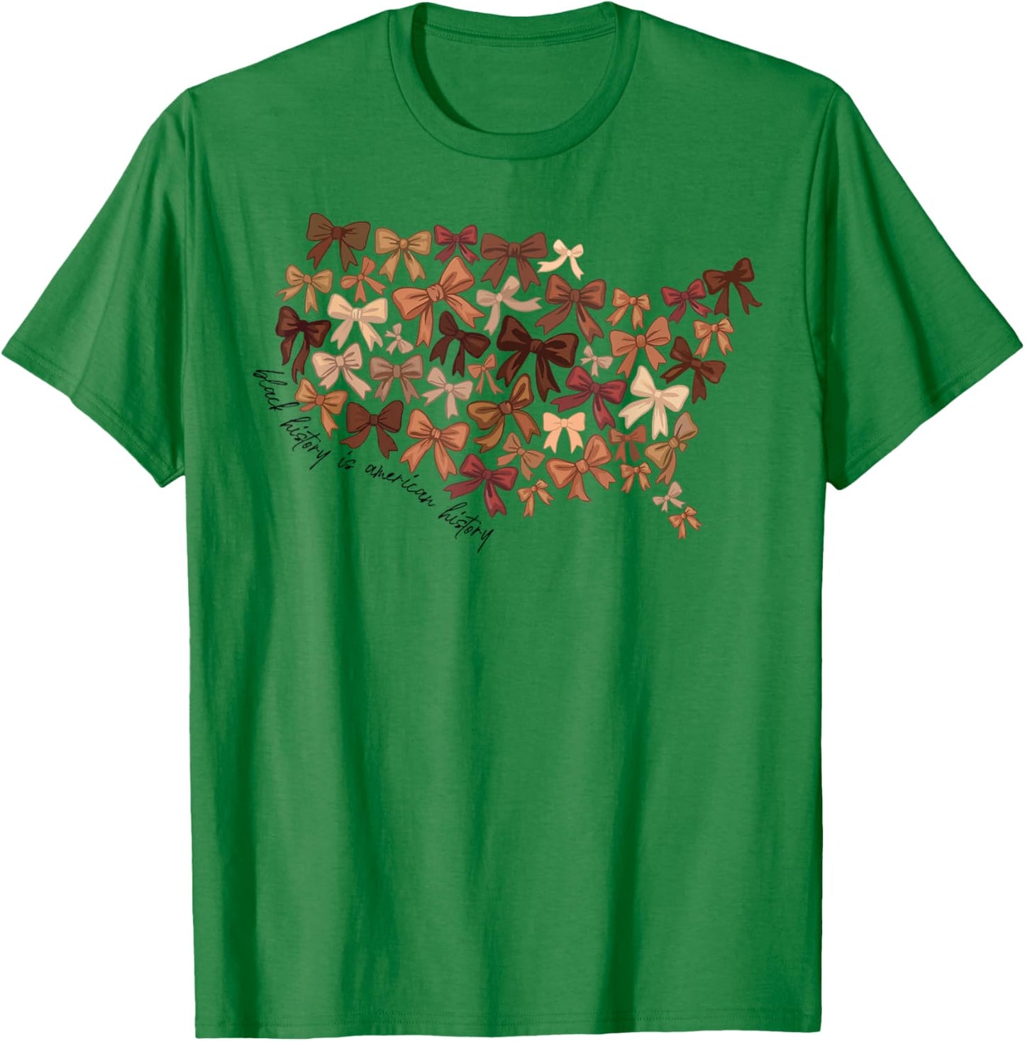 Black History is American History Coquette Bow Women Girls T-Shirt - T-Shirt | Irish Green