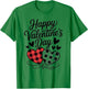 Happy Valentines Day Plaid Hearts Cute Love T-Shirt - T-Shirt | Irish Green