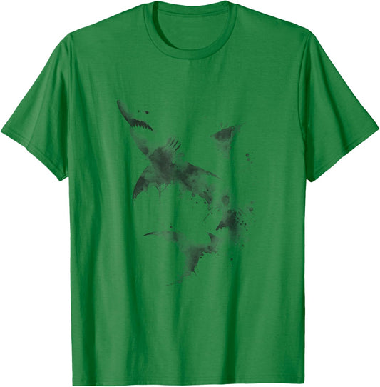 Abstract Shark Drawing Art Design T-Shirt - T-Shirt | Irish Green