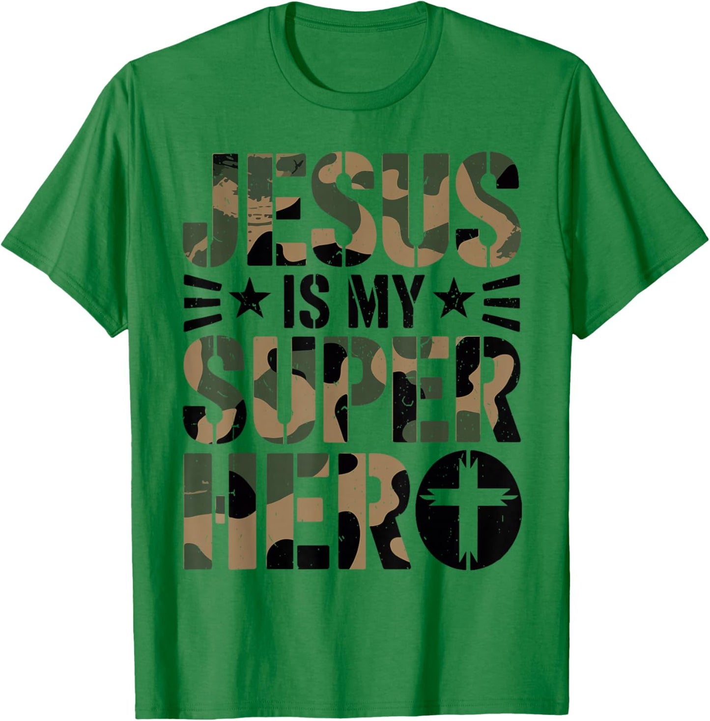 Toddler Camo Jesus is My Superhero Christian Camouflage Boys T-Shirt - T-Shirt | Irish Green