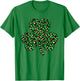 Lucky Clover Shamrock Cheetah Leopard Plaid St. Patricks Day T-Shirt - T-Shirt | Irish Green