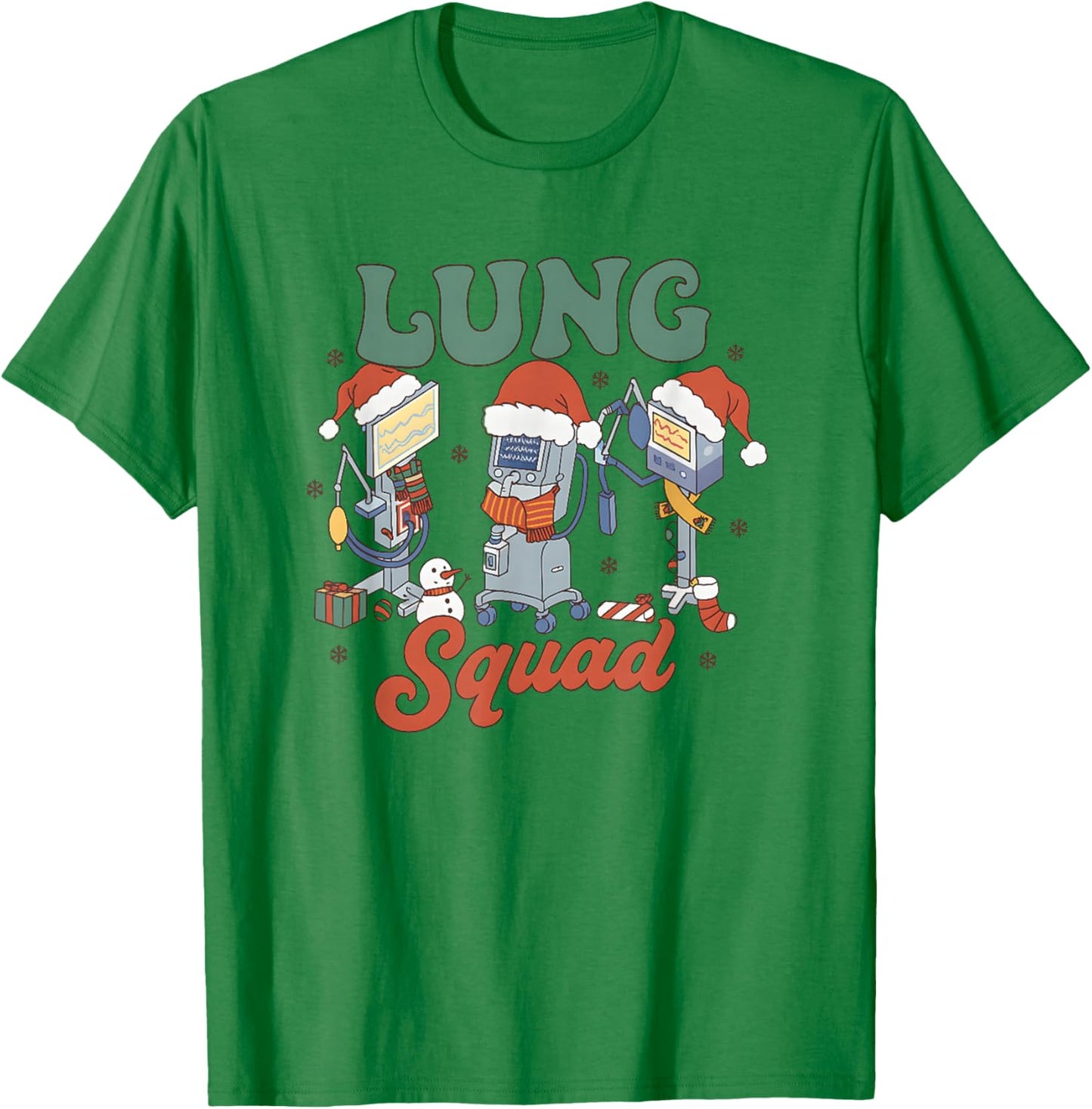 Lung Squad Christmas Respiratory Therapist Holiday T-Shirt - T-Shirt | Irish Green