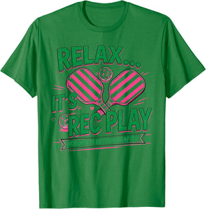 Relax It’s Rec Play Nobody is Getting Drafted Pickleball T-Shirt - T-Shirt | Irish Green