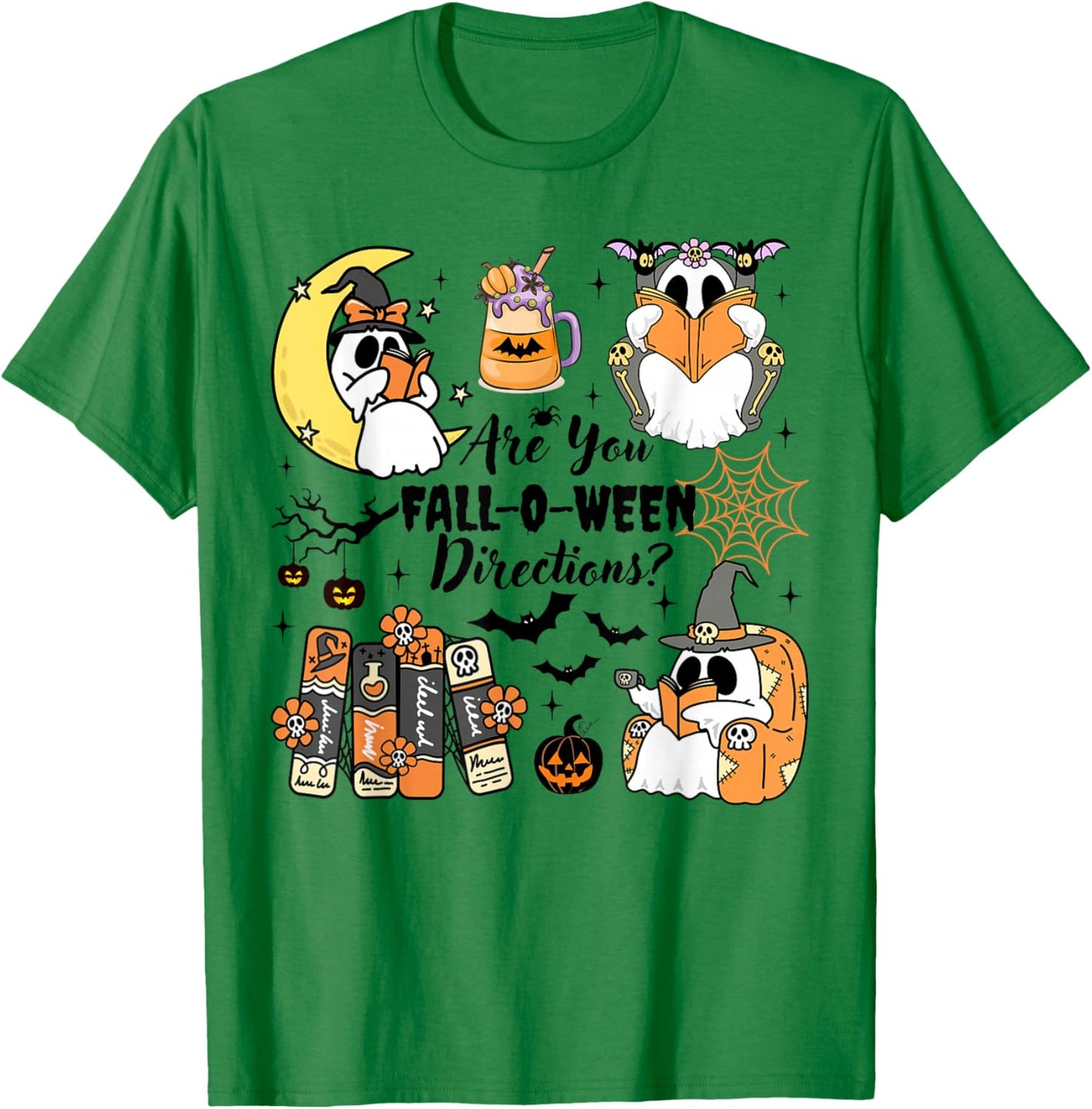 are You Fall o Ween Directions Funny Halloween Ghost Teacher T-Shirt - T-Shirt | Irish Green