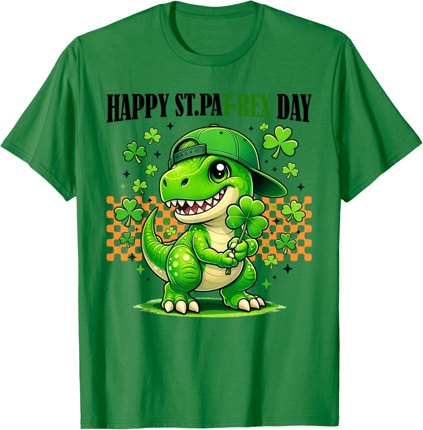 St. Patrick's Day Dinosaur Lover T-rex Happy St. Pat-rex Day T-Shirt - T-Shirt | Irish Green