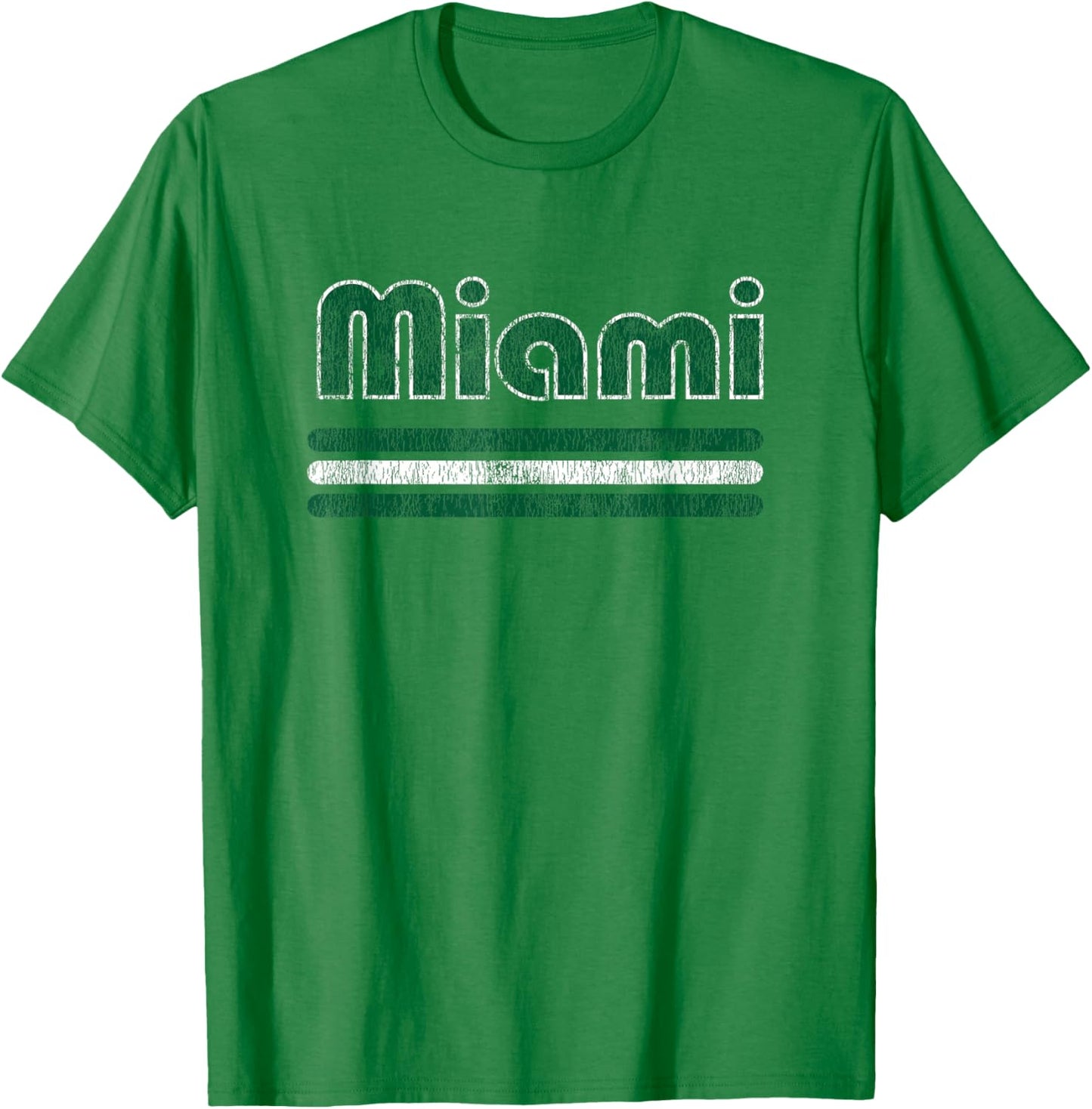 Miami Distressed Vintage Design for South Florida Locals T-Shirt - T-Shirt | Irish Green