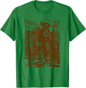 Emiliano Zapata Mexican Revolutionary Tierra Y Libertad T-Shirt - T-Shirt | Irish Green