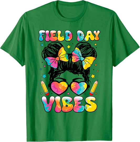 Field Day Vibes Shirt for Teacher Kids Happy Field Day 2026 T-Shirt - T-Shirt | Irish Green