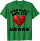 Open Heart Surgery Survivor Stitched Heart Men Women T-Shirt - T-Shirt | Irish Green