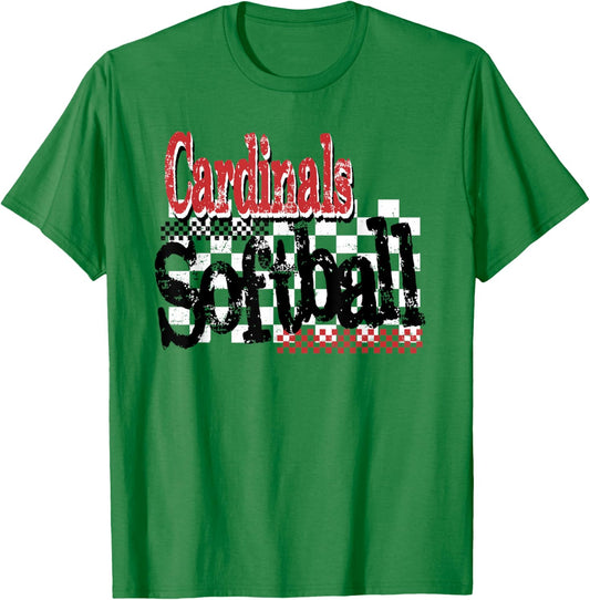 Cardinals School Spirit Game Day Softball Mom T-Shirt - T-Shirt | Irish Green