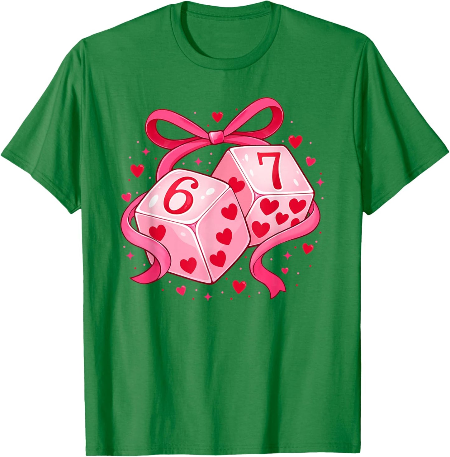 Preppy 67 Six Seven Dice 67 Meme Women Girls Valentines Day T-Shirt - T-Shirt | Irish Green