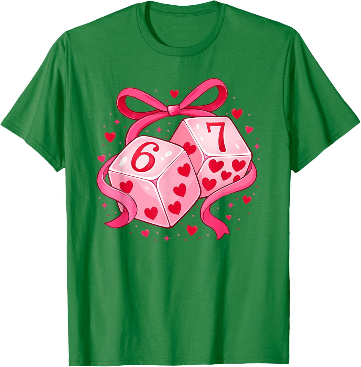 Preppy 67 Six Seven Dice 67 Meme Women Girls Valentines Day T-Shirt - T-Shirt | Irish Green