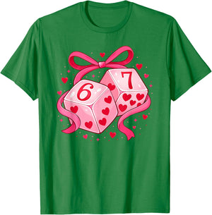 Preppy 67 Six Seven Dice 67 Meme Women Girls Valentines Day T-Shirt - T-Shirt | Irish Green