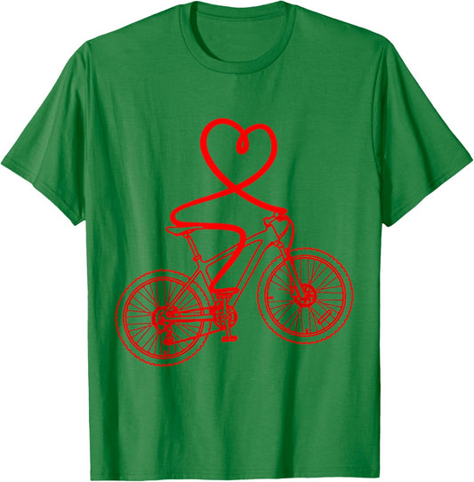 Mountain Biking Valentines Day T-Shirt - T-Shirt | Irish Green