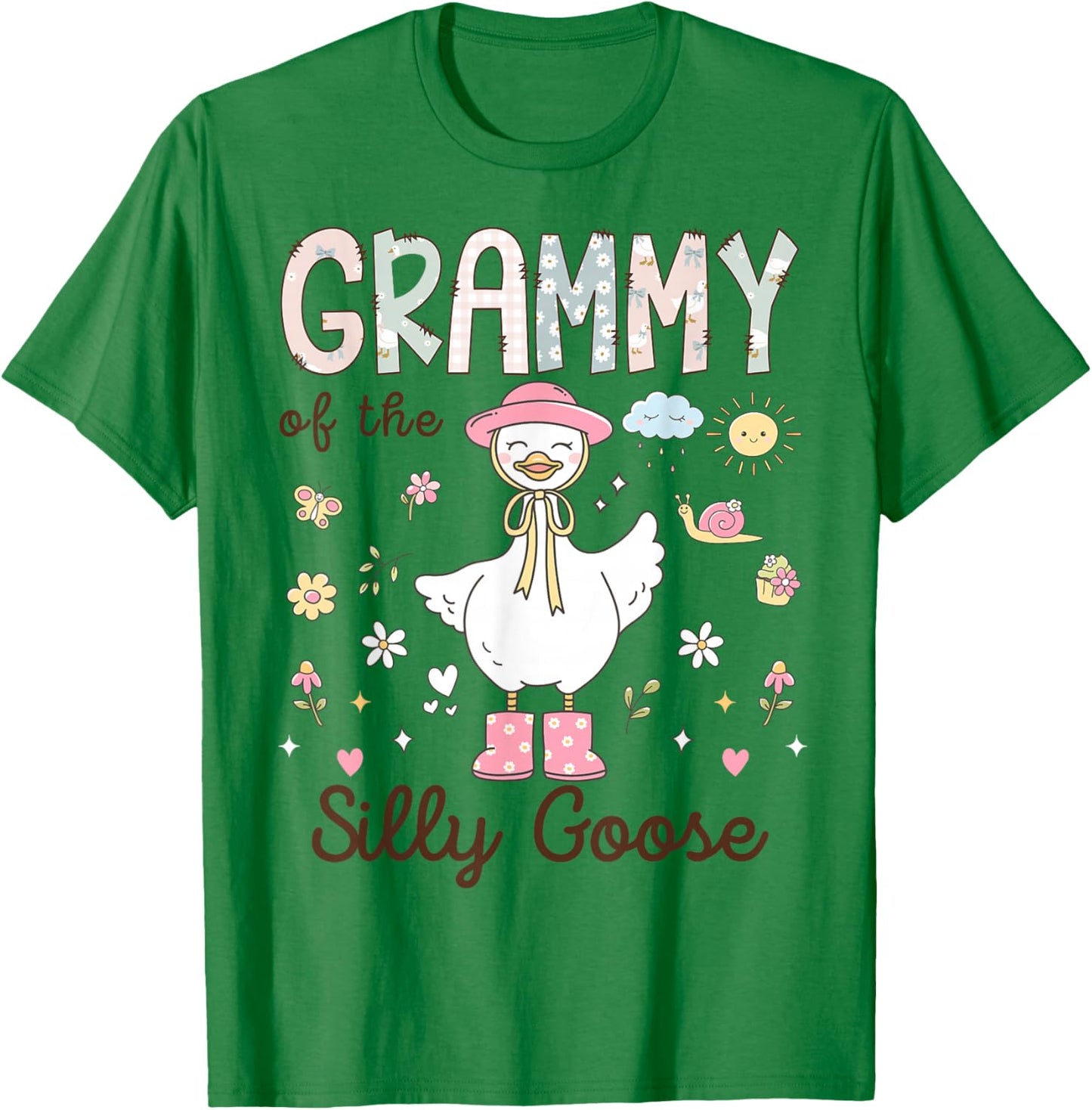 Grammy of The Silly Goose First Birthday Girl Family T-Shirt - T-Shirt | Irish Green