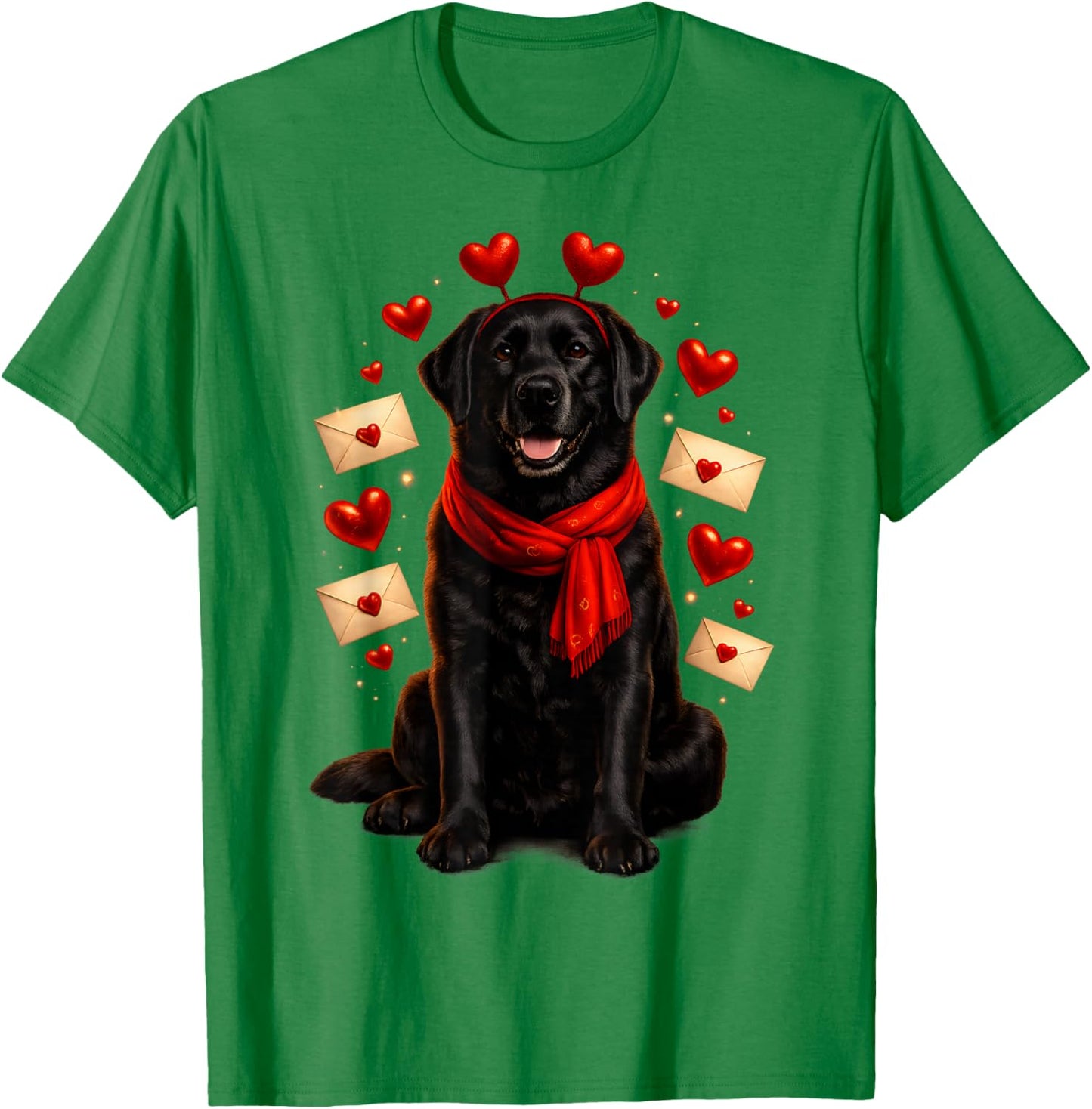 Cute Black Labrador Valentines Dog Mama Men Kids T-Shirt - T-Shirt | Irish Green