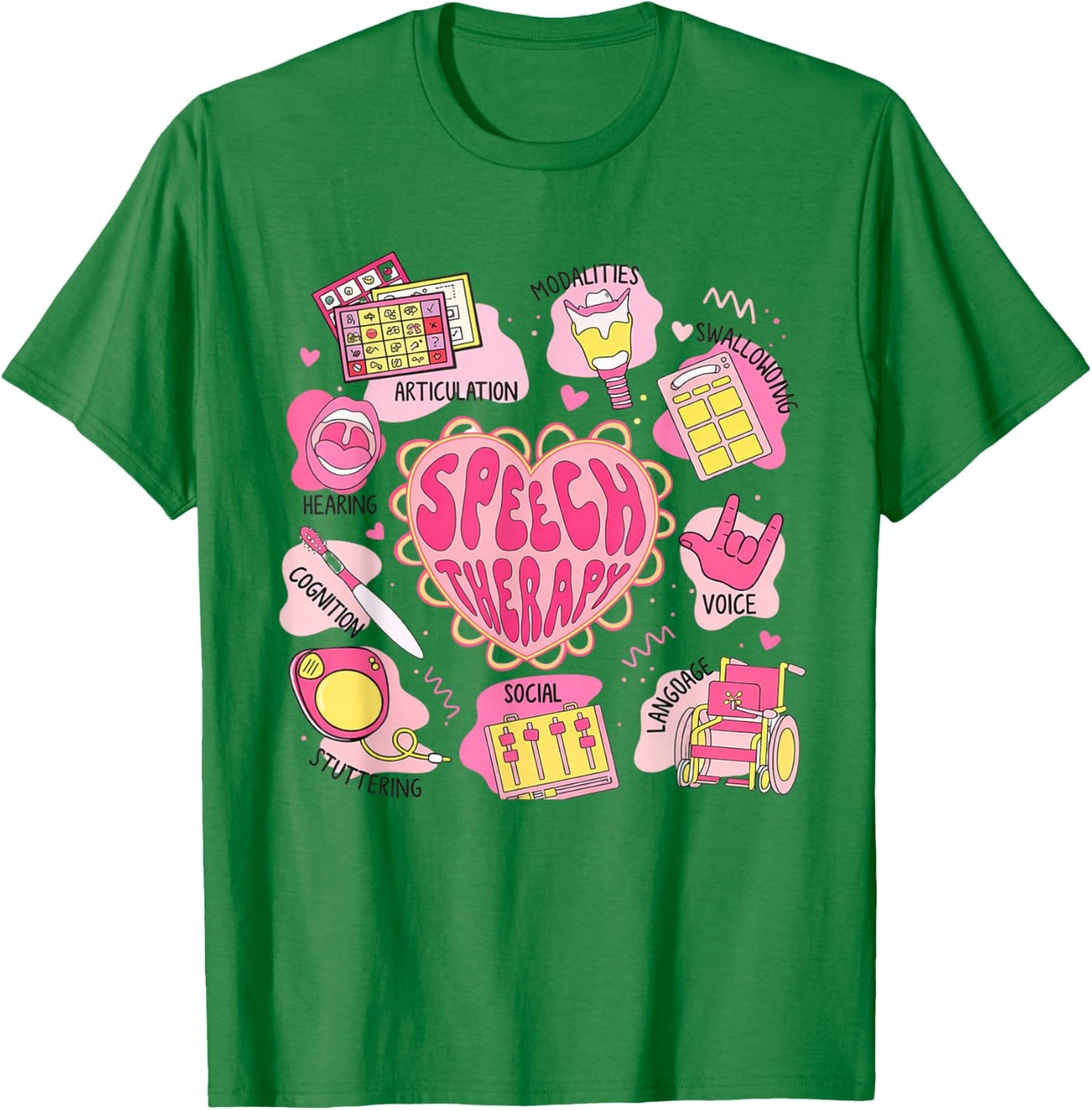 Speech Therapy Valentines Shirt SLP Articulation Language T-Shirt - T-Shirt | Irish Green