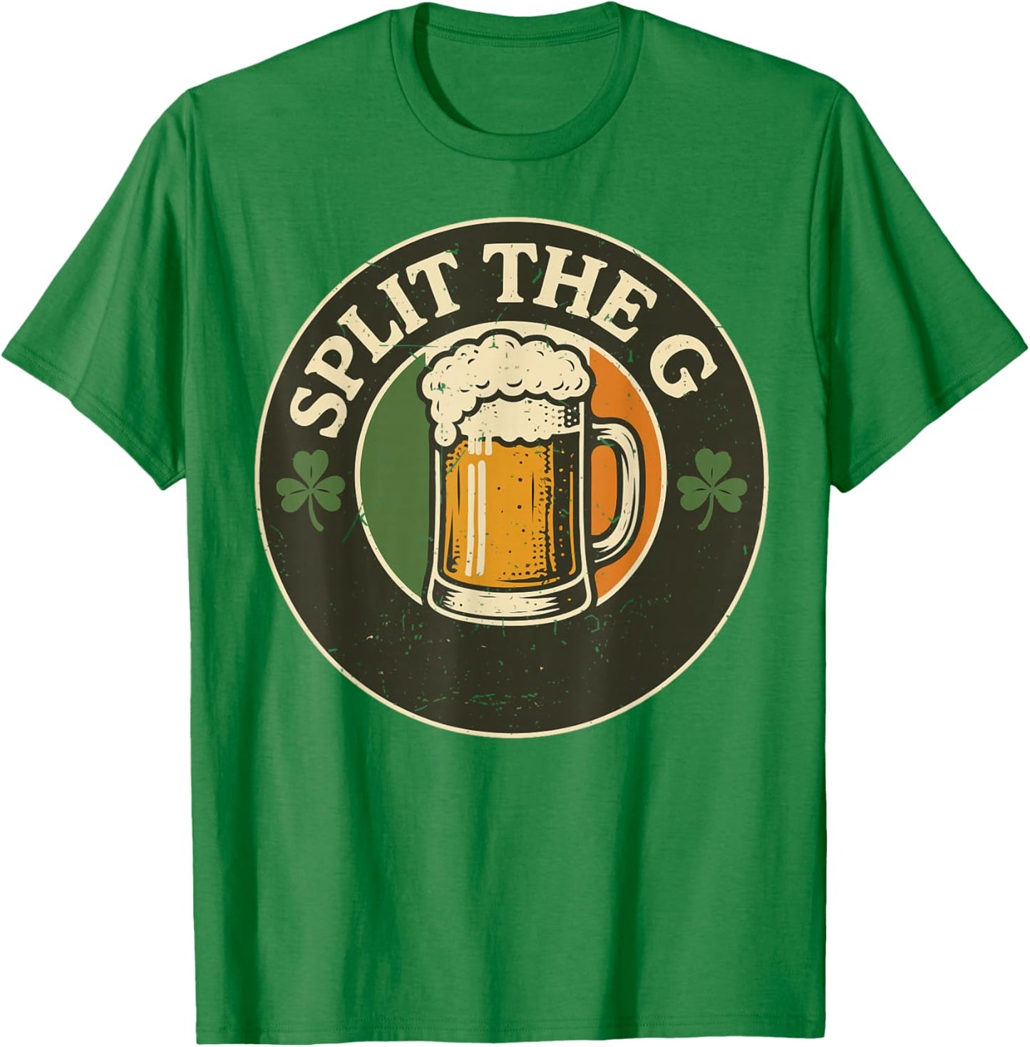 Split The G Irish Drinking St Patrick Day Beer Ireland Flag T-Shirt - T-Shirt | Irish Green